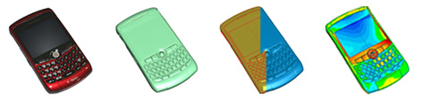 Cell Phone: Actual, Point Cloud, CAD, Color Error Map